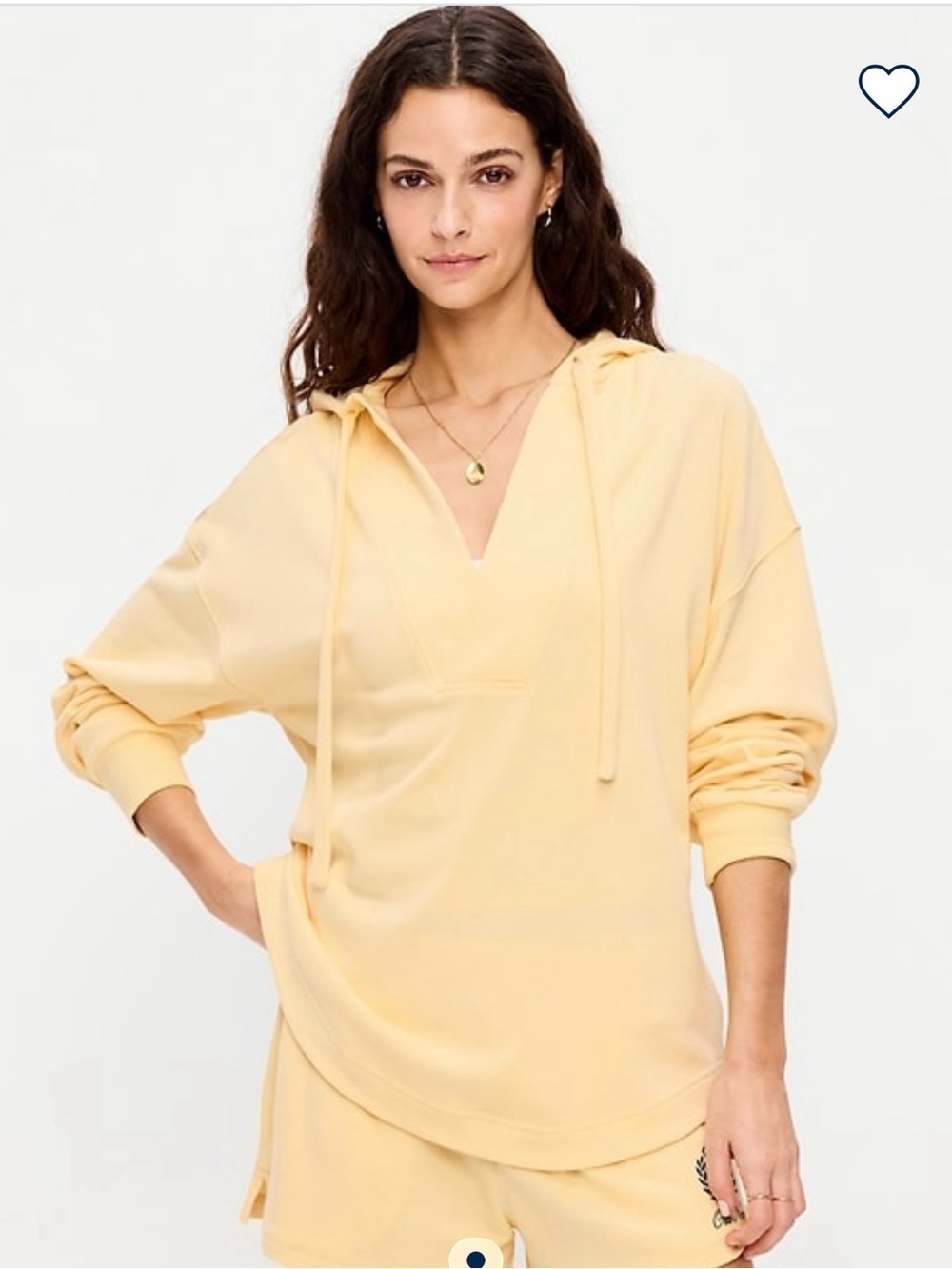 Old navy women’s Light Yellow Women's Hooded tunic Top Size Large